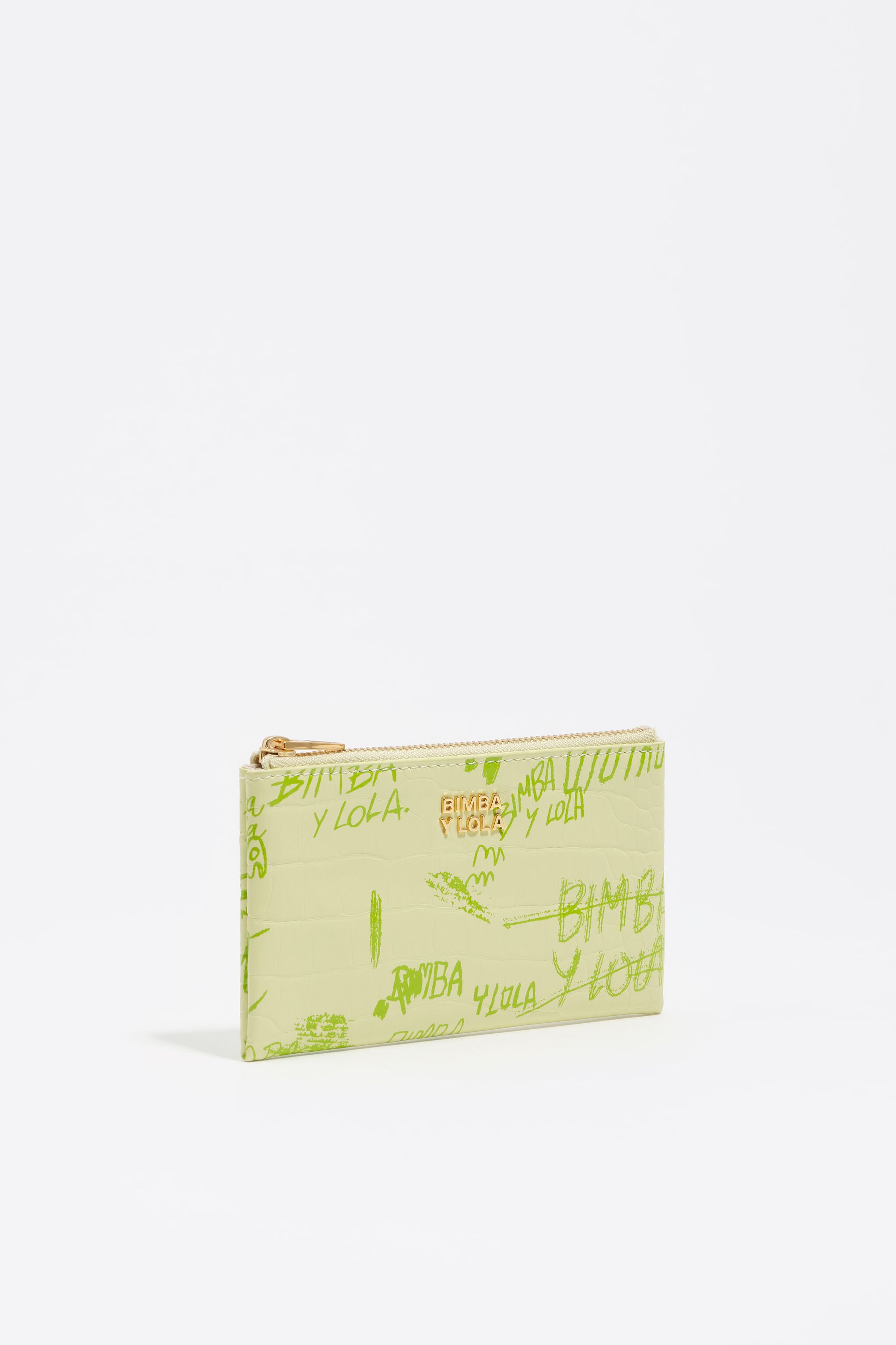 Billetera con logotipo de BIMBA en verde pastel