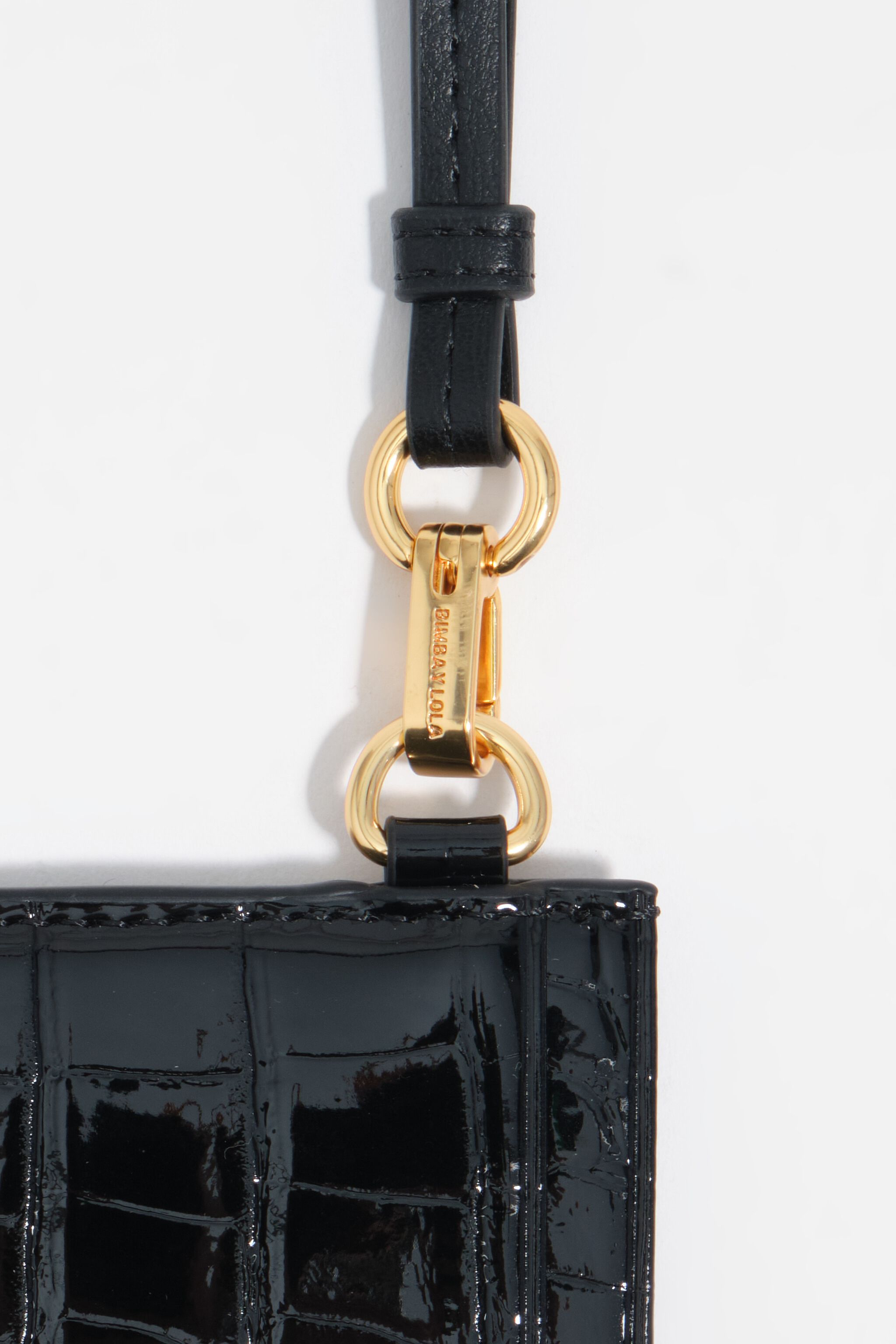 Porta tarjetas con efecto cocodrilo estampado negro