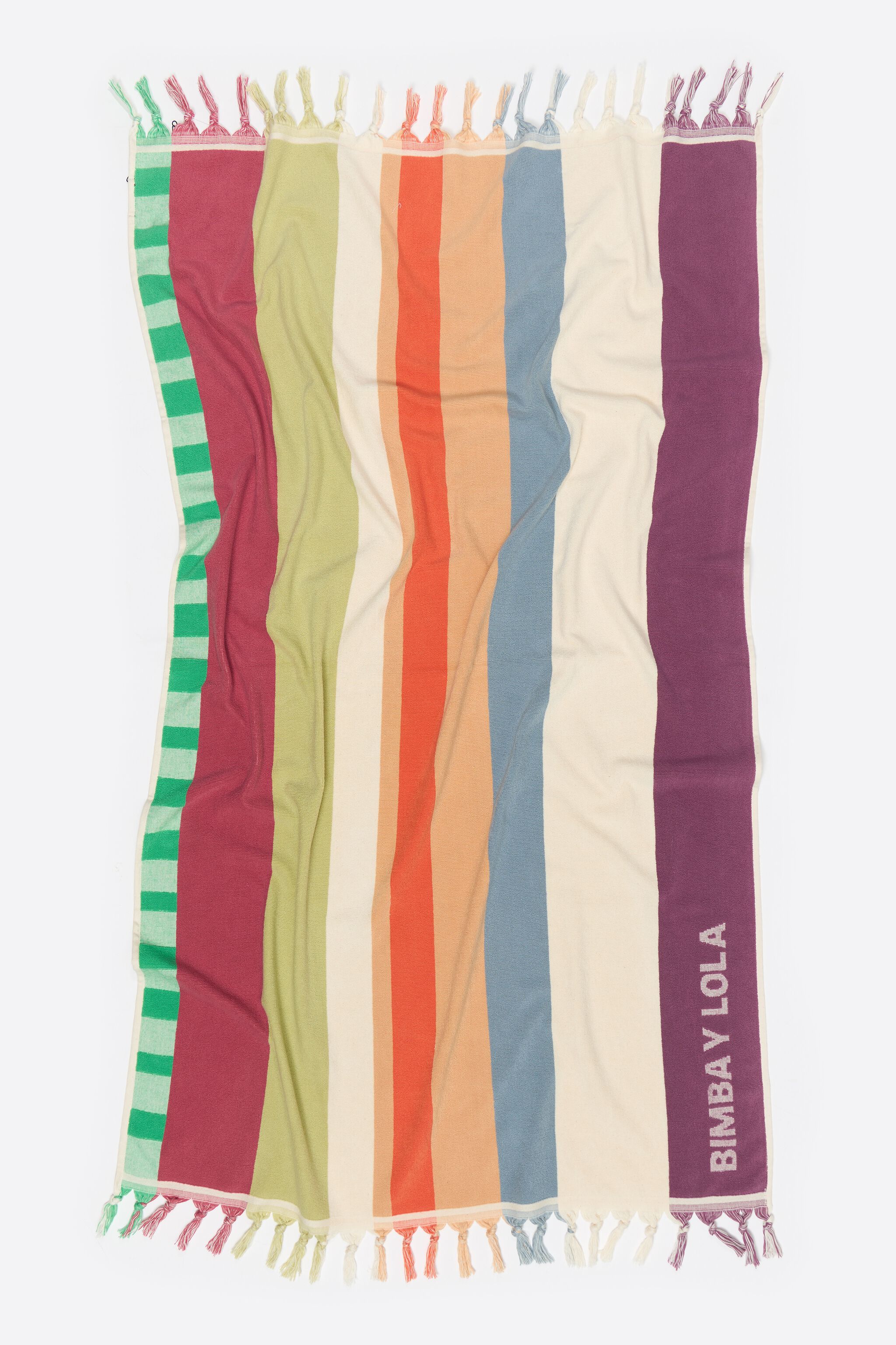 Toalla de playa con rayas multicolor