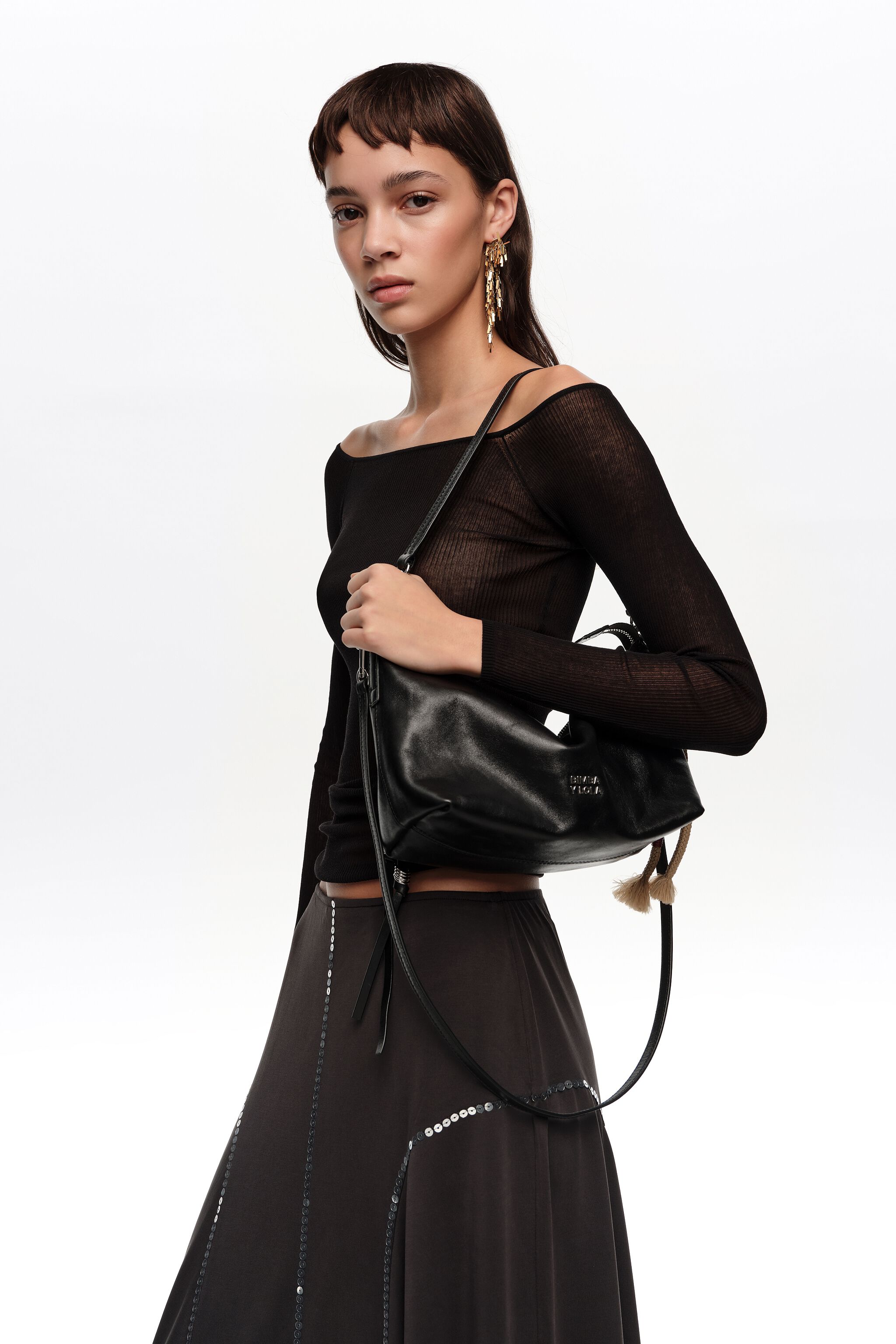 Bolso Trapecio negro mediano