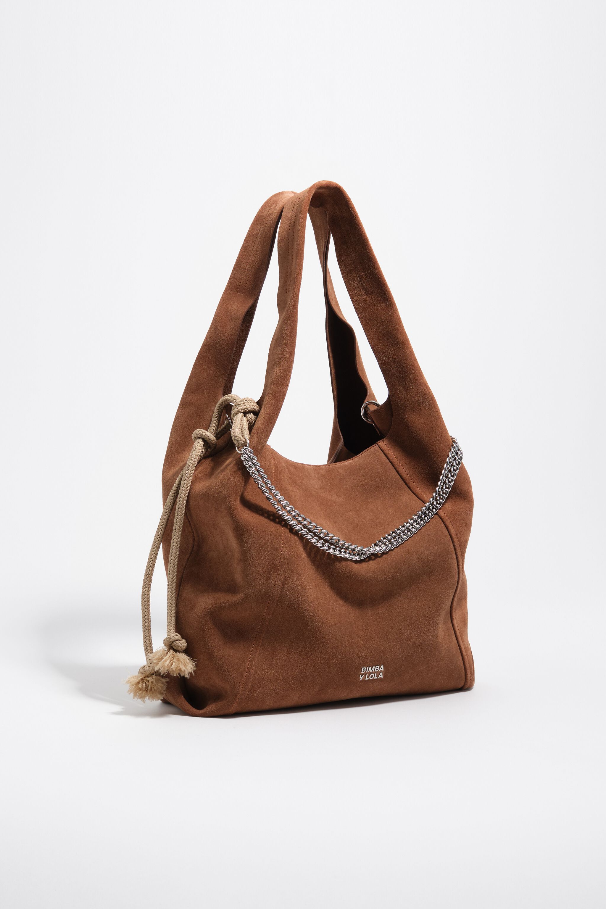 Bolso de papel de ante grande de castaño