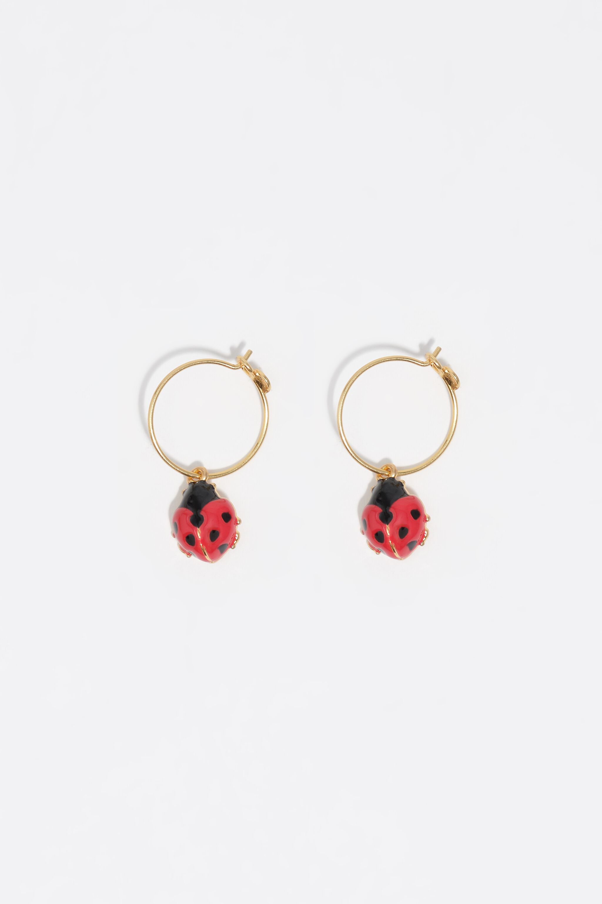 Aros de colgante de mariquita roja mini