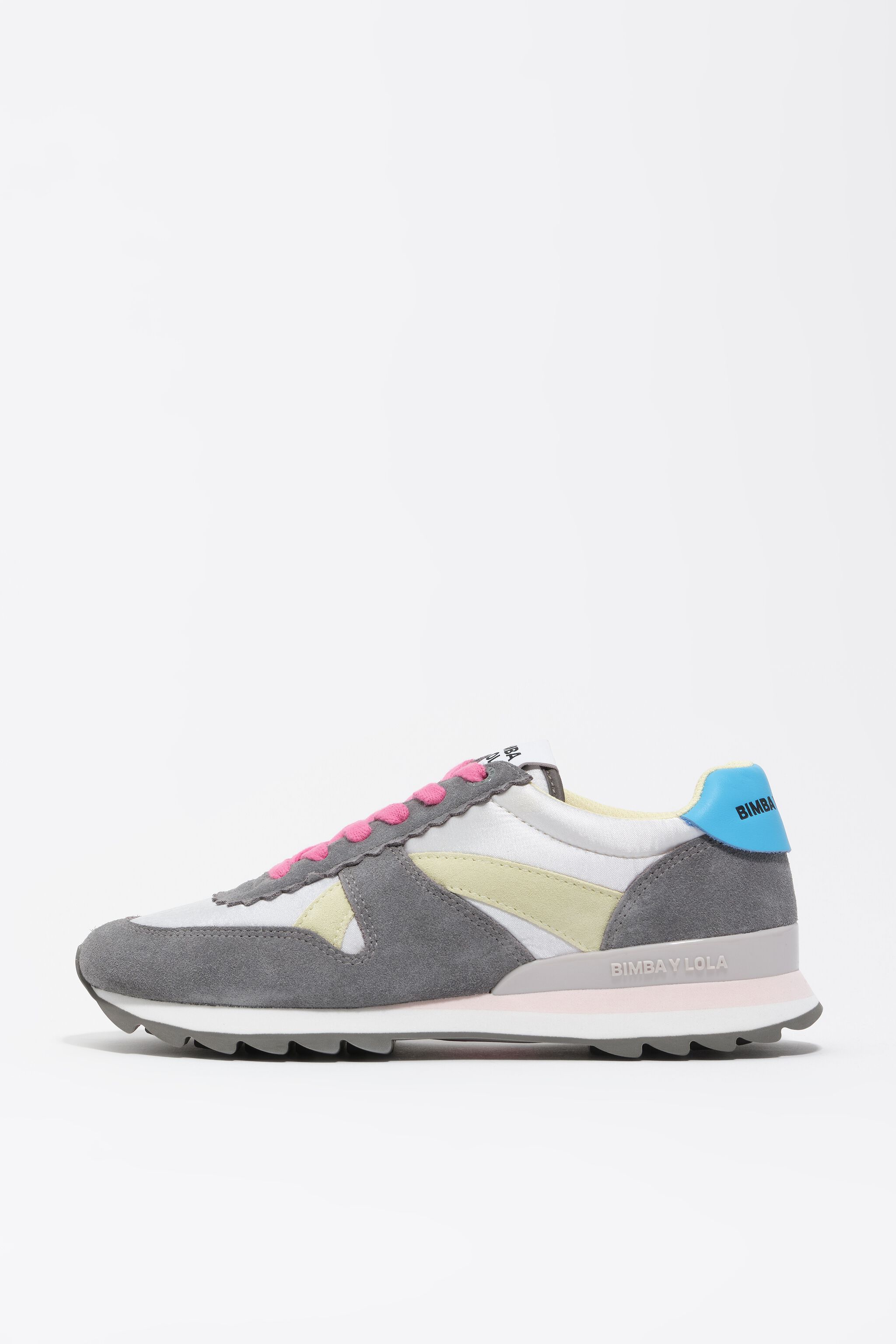 Zapatilla técnica de gamuza y nailon gris multicolor 13 19