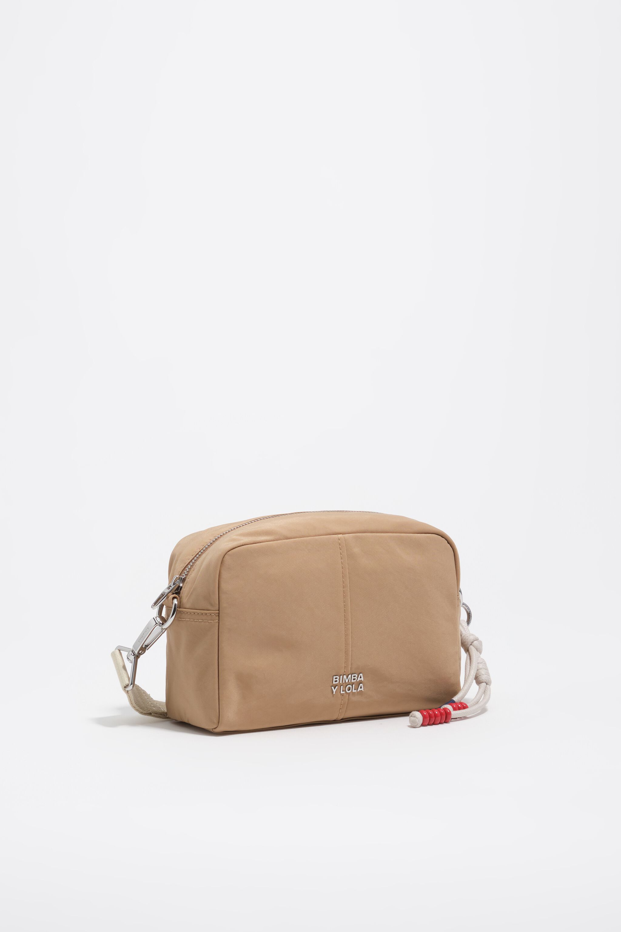 Bolso cruzado de nailon camel