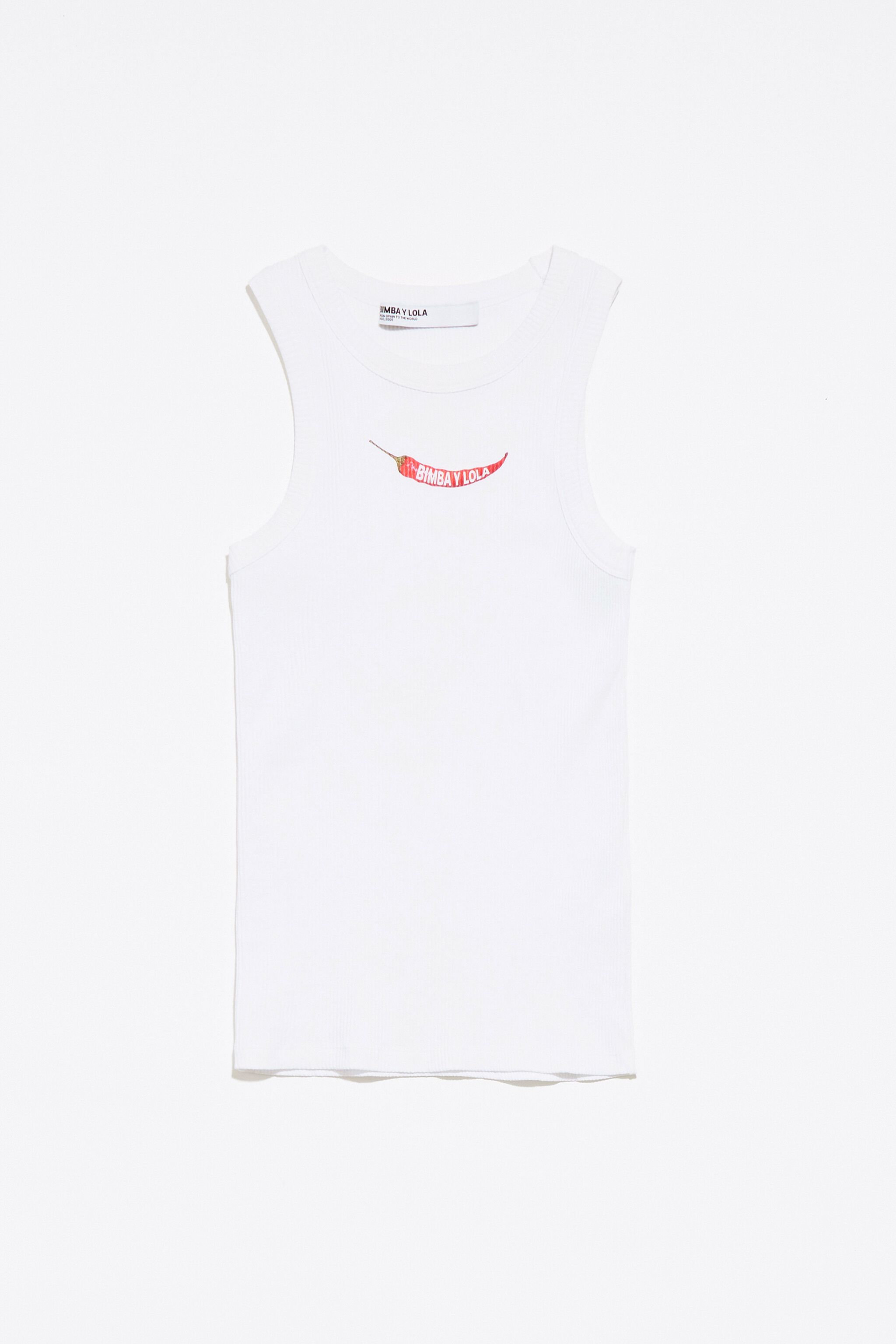 Top ajustado blanco de Chili