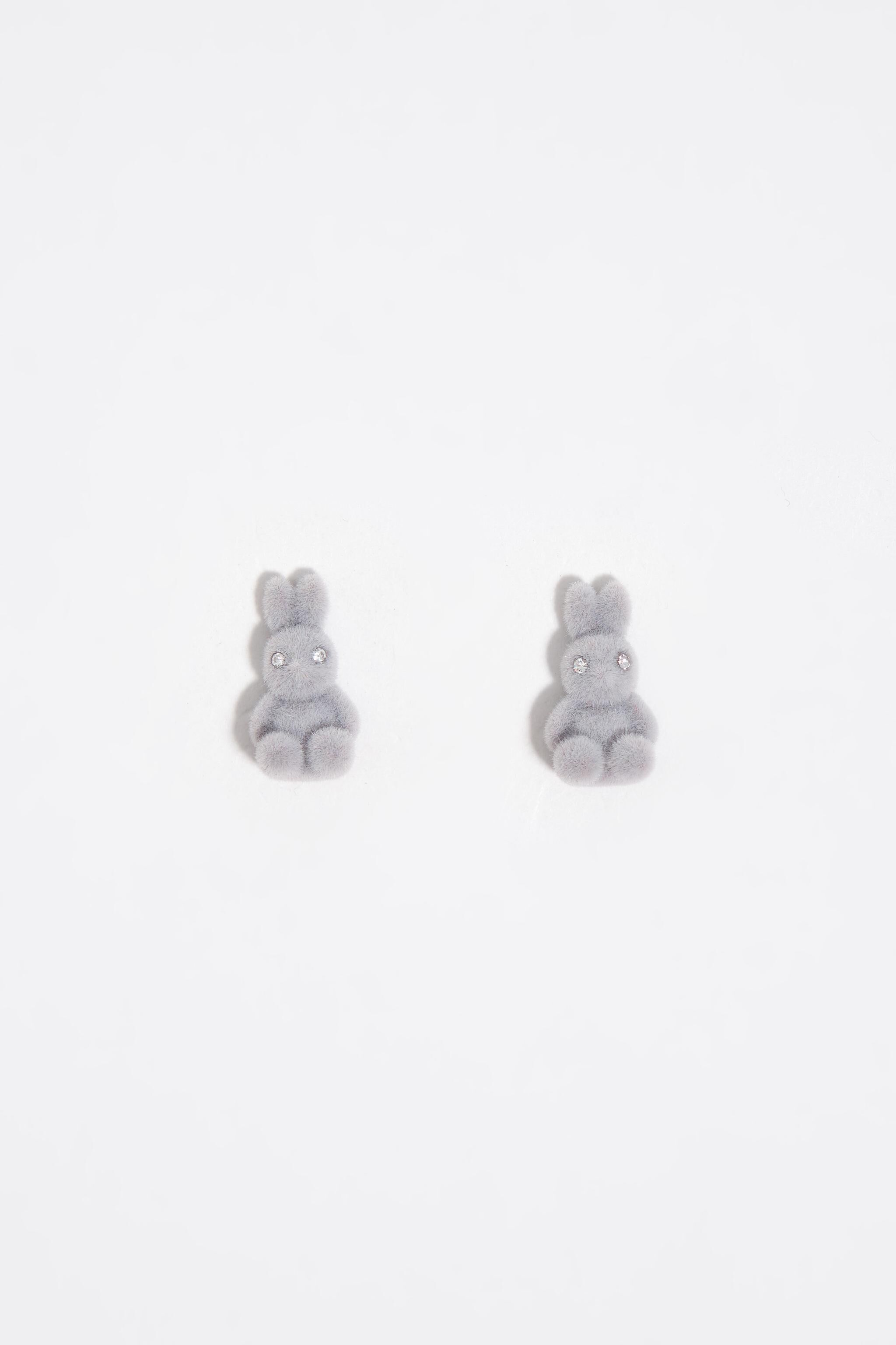Auriculares de conejo acolchado gris