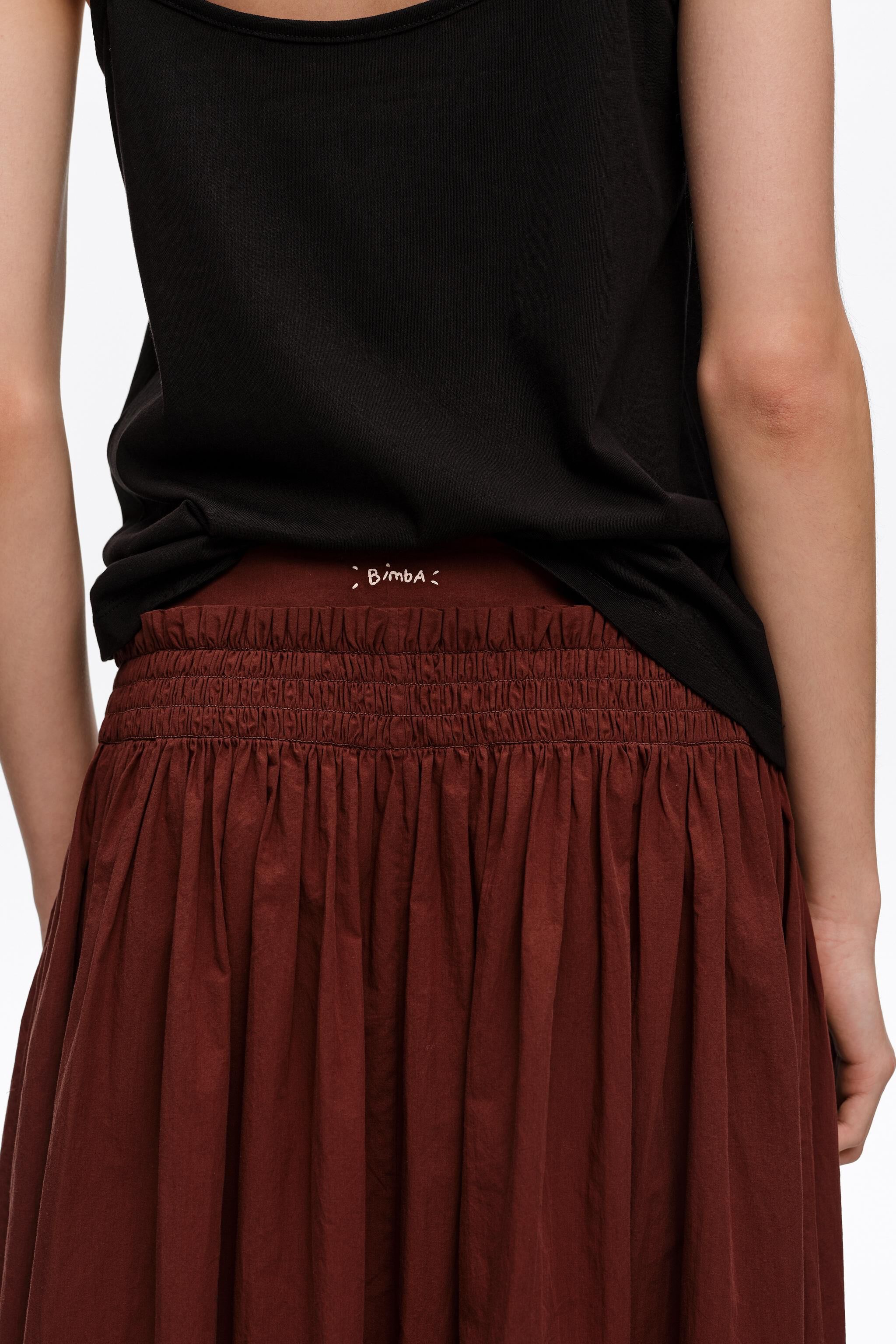 Falda maxi en forma de A marrón