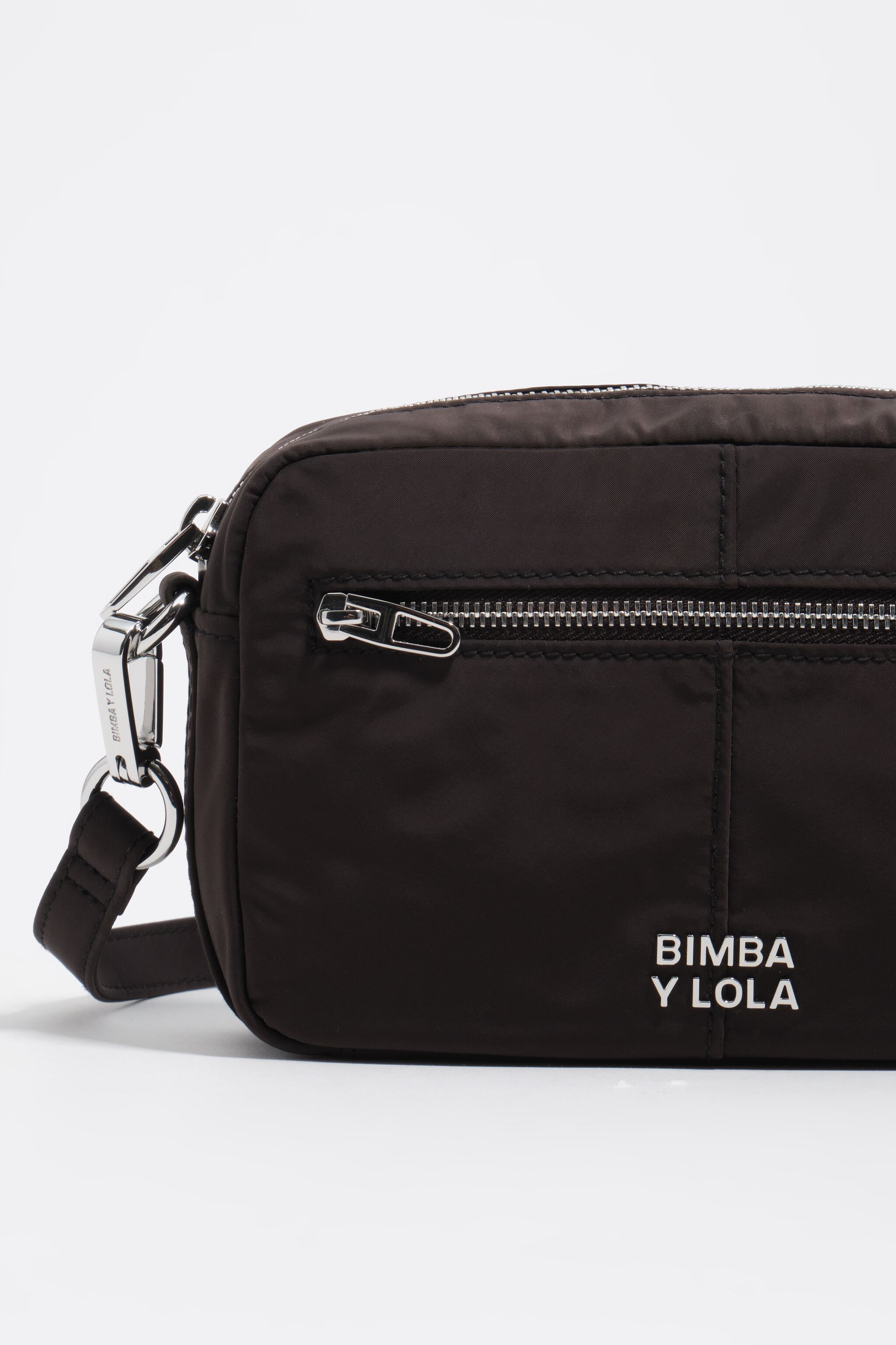 Bolso bandolera mini de nailon negro
