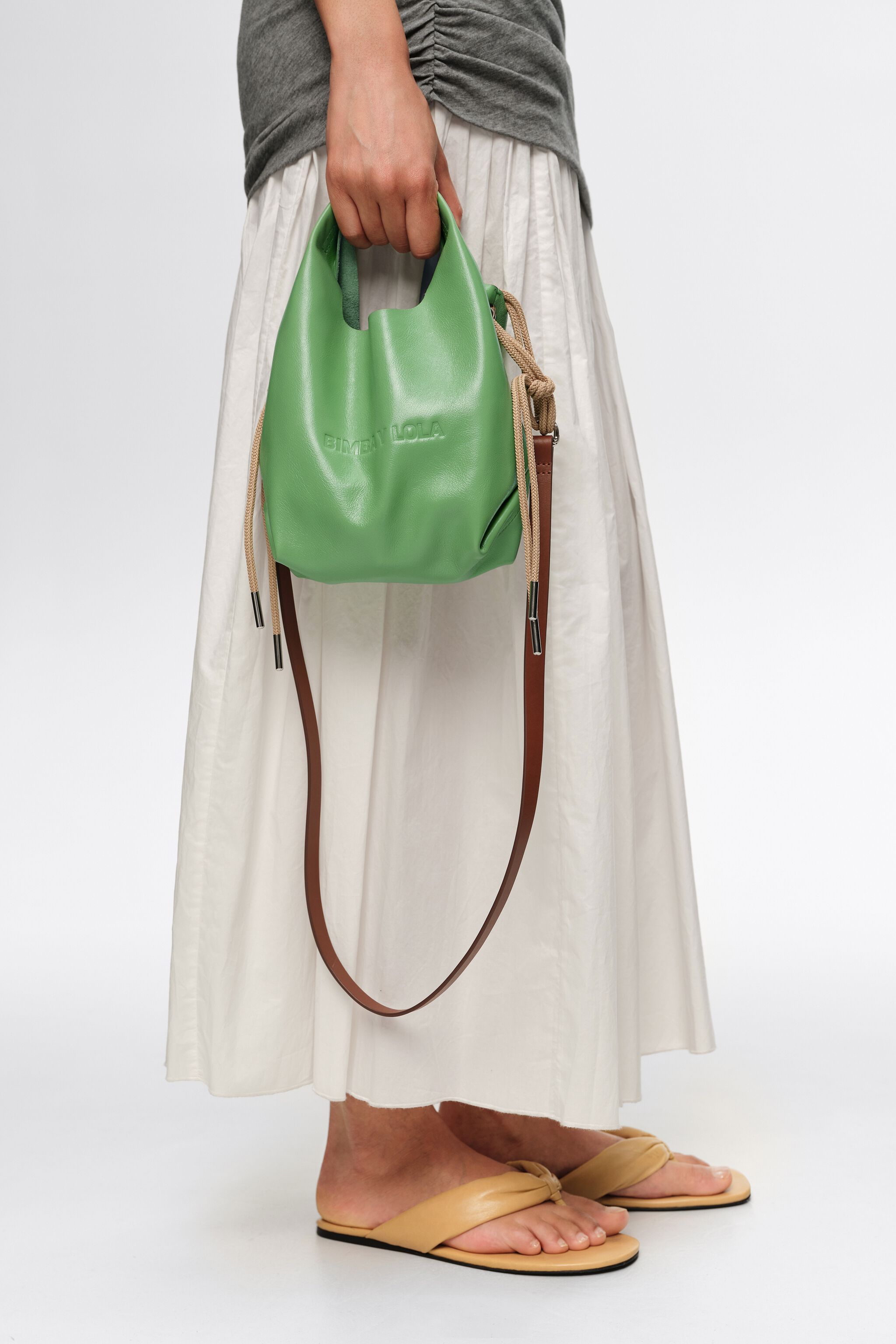 Bolso cruzado de cuero mini esmeralda
