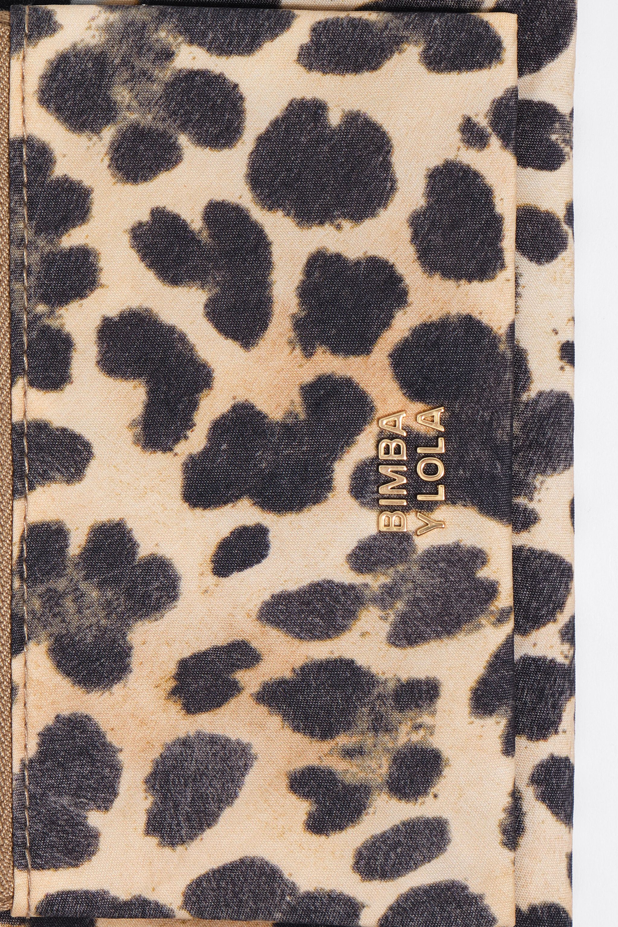 Bolso de nylon con estampado de leopardo natural