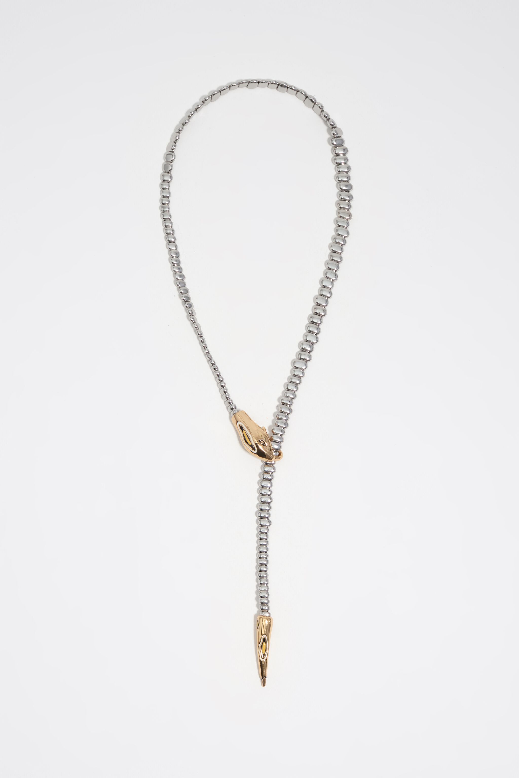 Collar de serpiente plateado y dorado