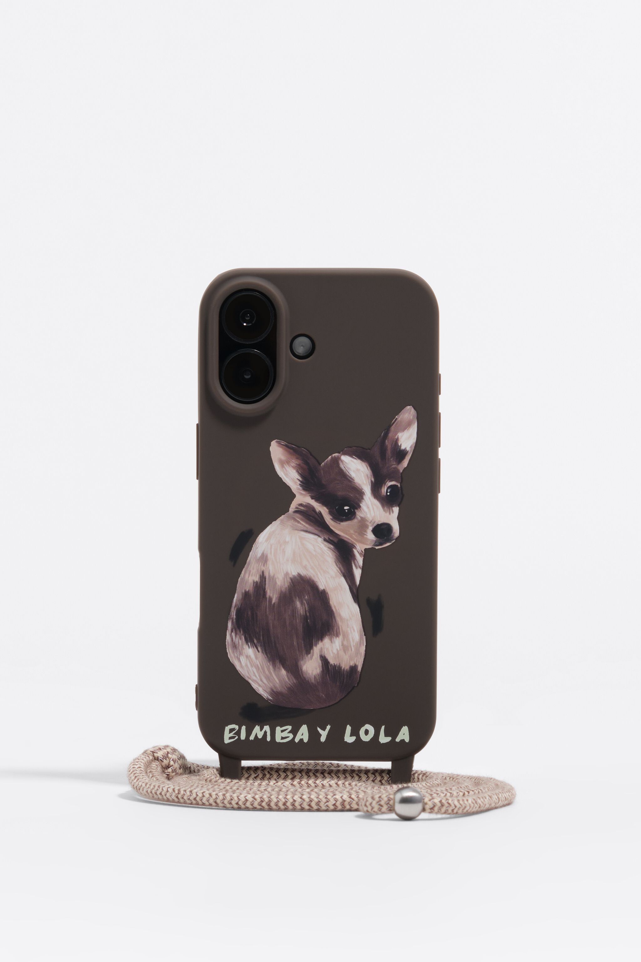 Funda dura para iPhone 17 con diseño de chihuahua de chocolate