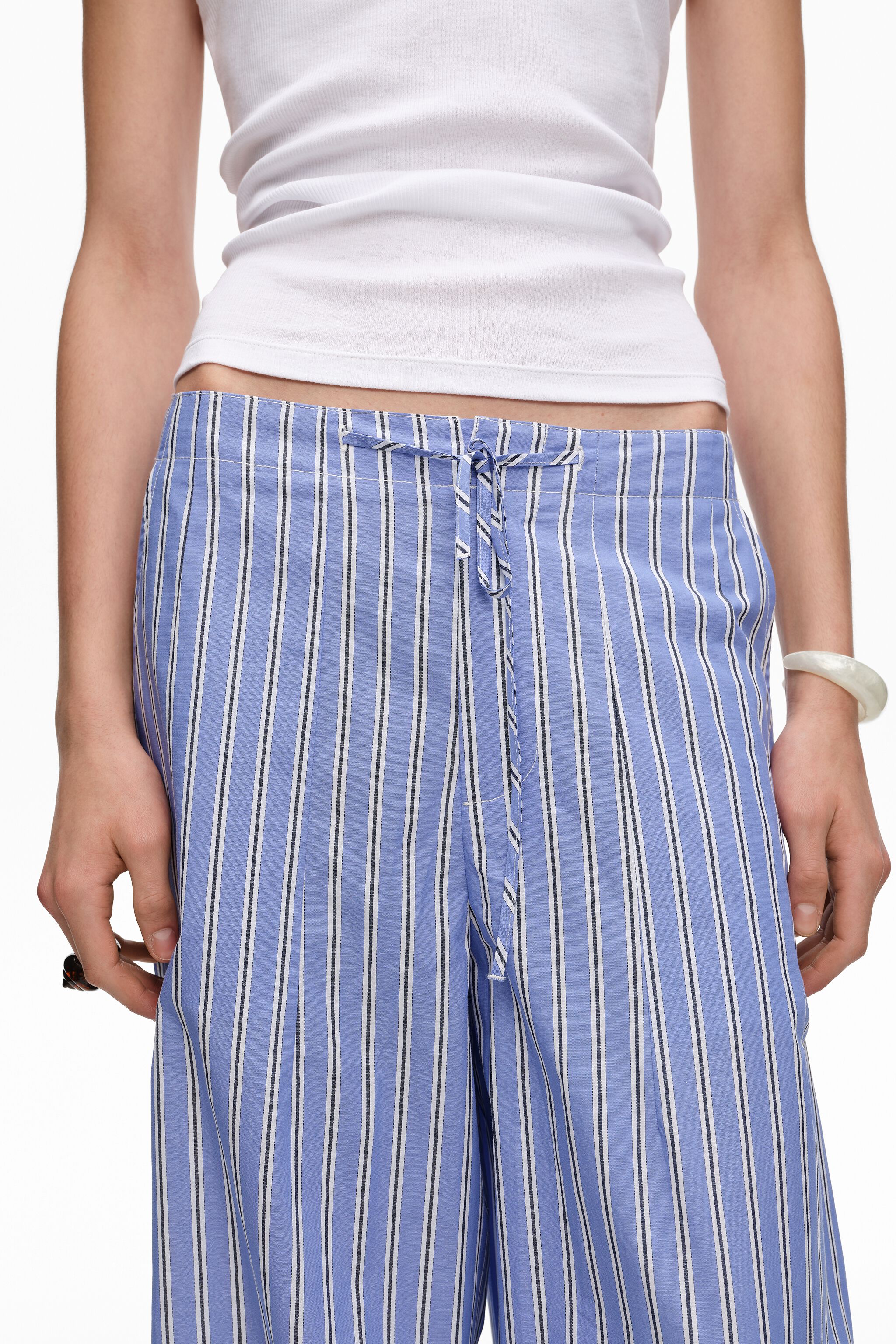 Pantalones jogger de algodón con rayas azules