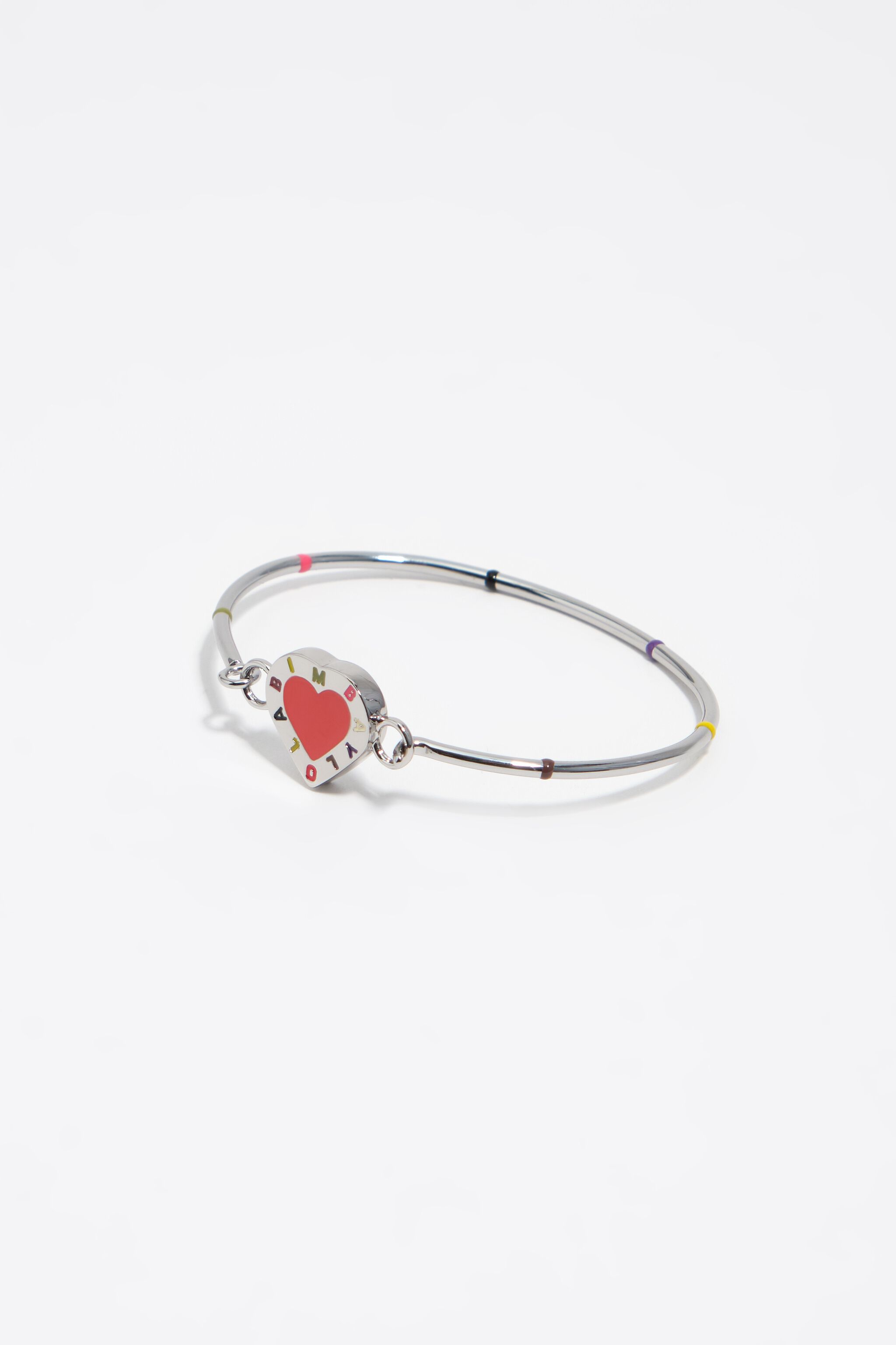 Pulsera rígida con logo de corazón coral