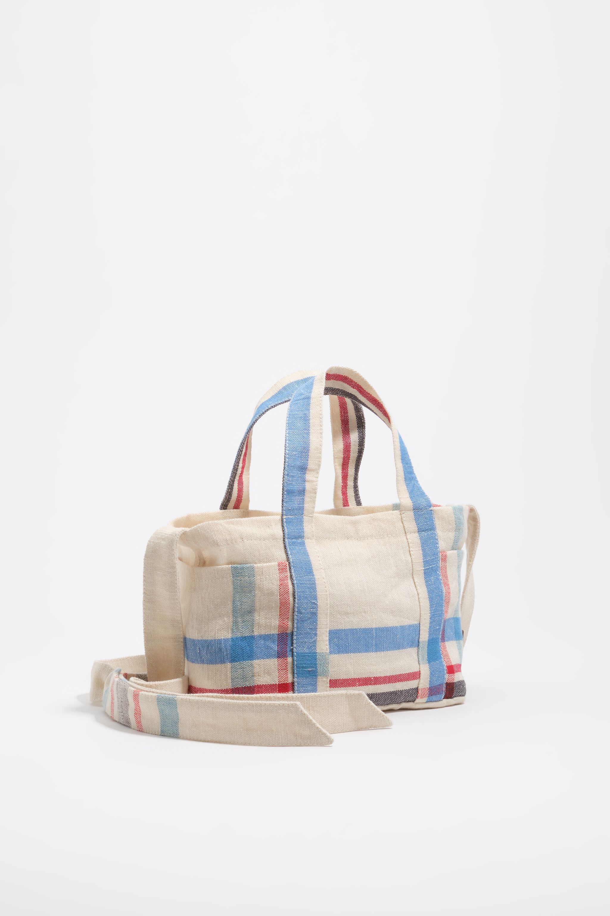 Bolso mini de lino ecru