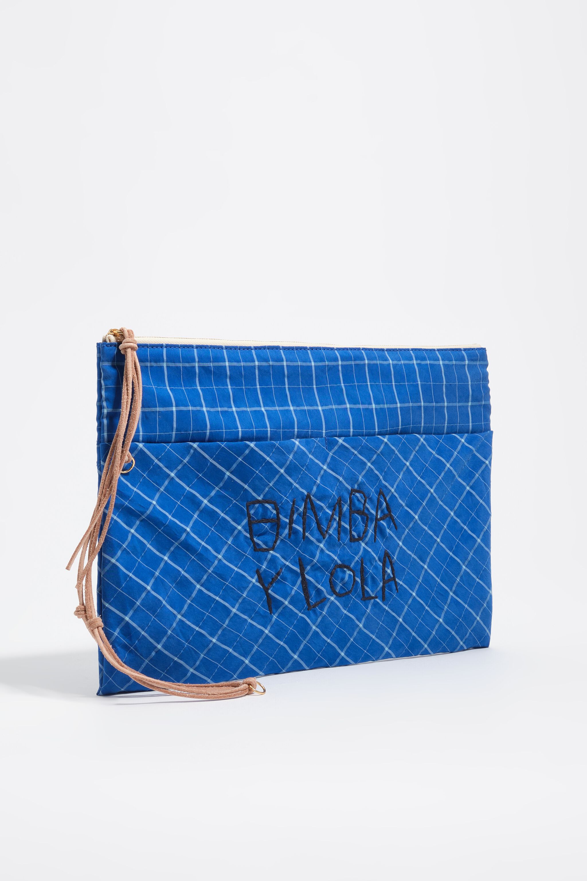 Clutch con cremallera azul eléctrico