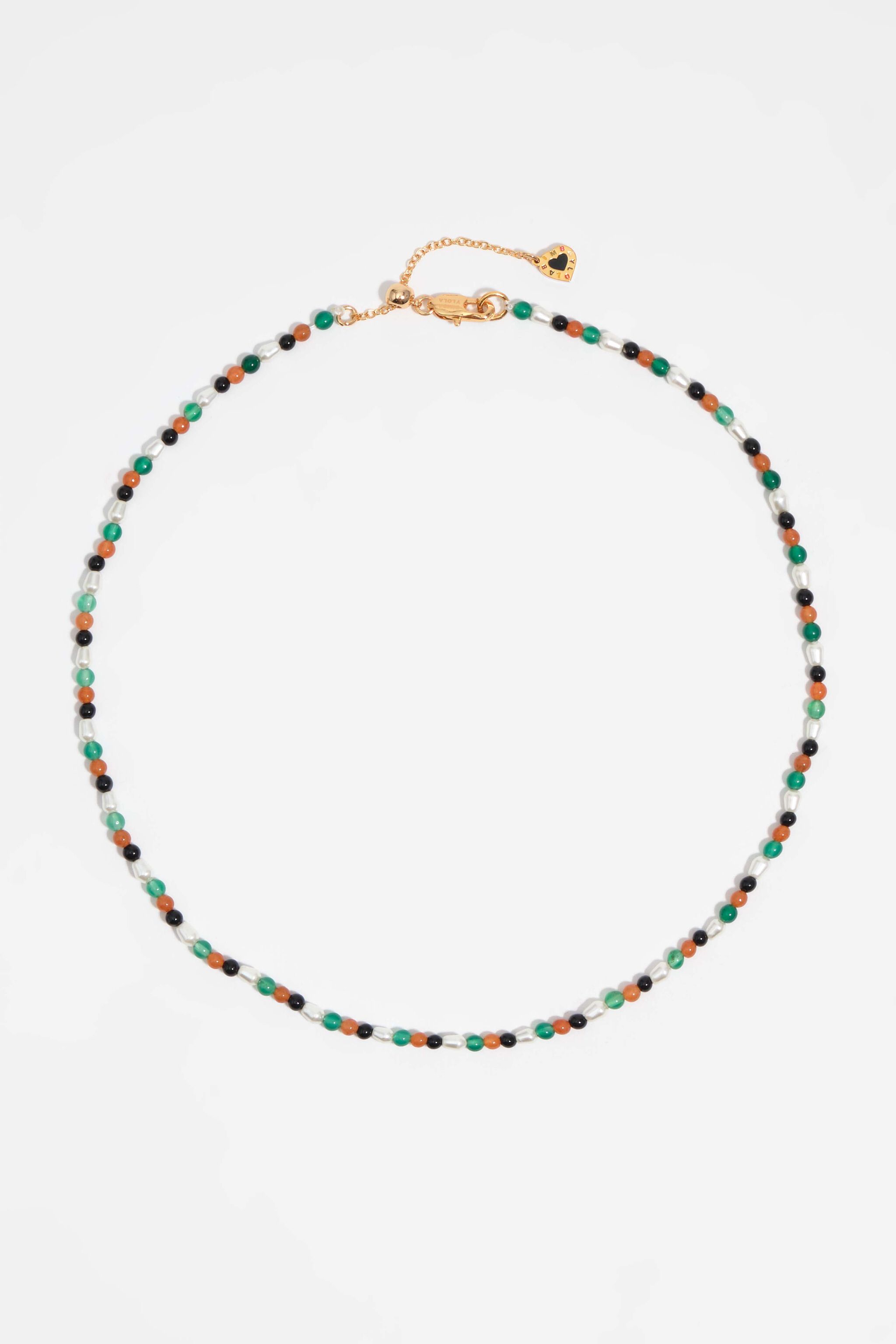 Collar de cadenas y piedras doradas